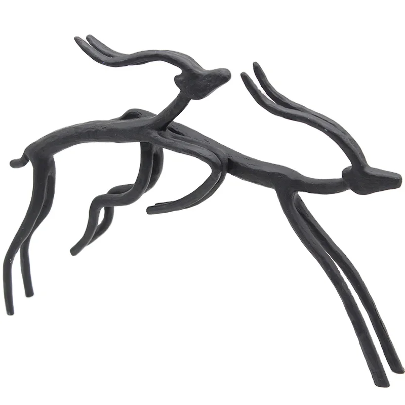 Factory selling two deer sculpture ornaments home decoration crafts office animal statues retro simplicity