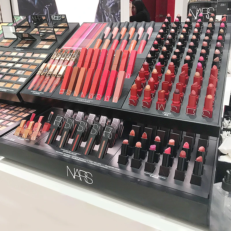 Custom Wall Cosmetic Shelf Perfume Makeup Display Cabinet With Retail Display Stand Rack