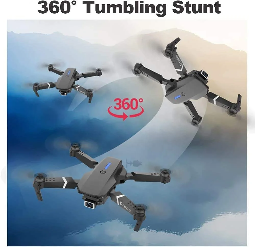 2023 E88 Pro Drone 4k Dual Camera Vr 3d Mode 15 Minutes Flying Battery Long Range Fpv Rc Foldable Mini Drone
