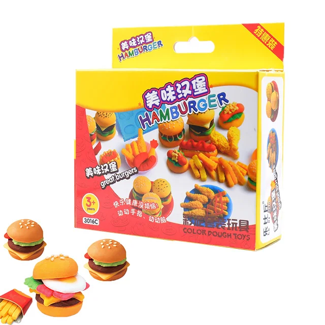 Playdough Learning Toy DIY Game Hamburger Making Setscience project kit Slime Playdough baby educational toys