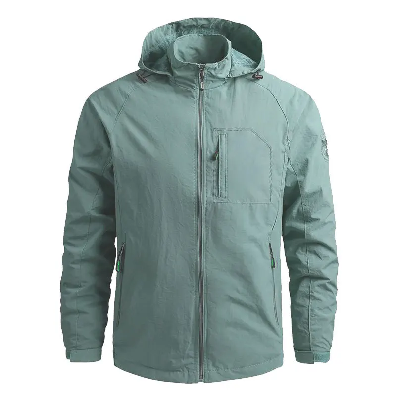 high quality custom functional warm winter zip front men jacket coat hooded long sleeves men jacket