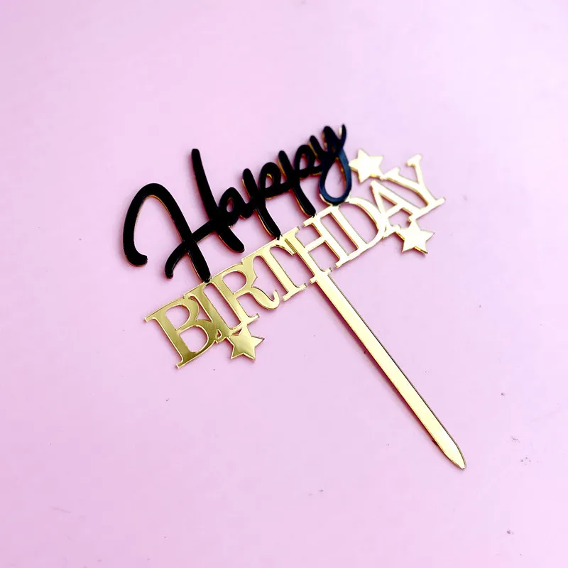 High Quality Plastic Cake Topper Party Decoration Happy Birthday Letter Cake Topper