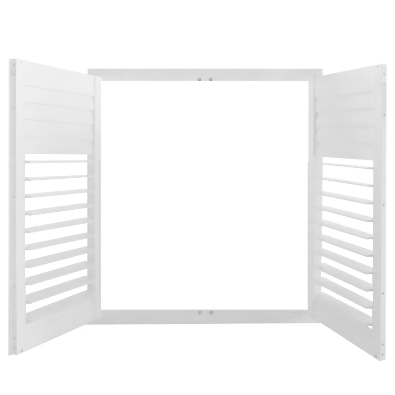 Custom Shaped Window Shutters Exterior Basswood Plantation Shutter Waterproof Pvc Louver Outdoor Plantation Shutters