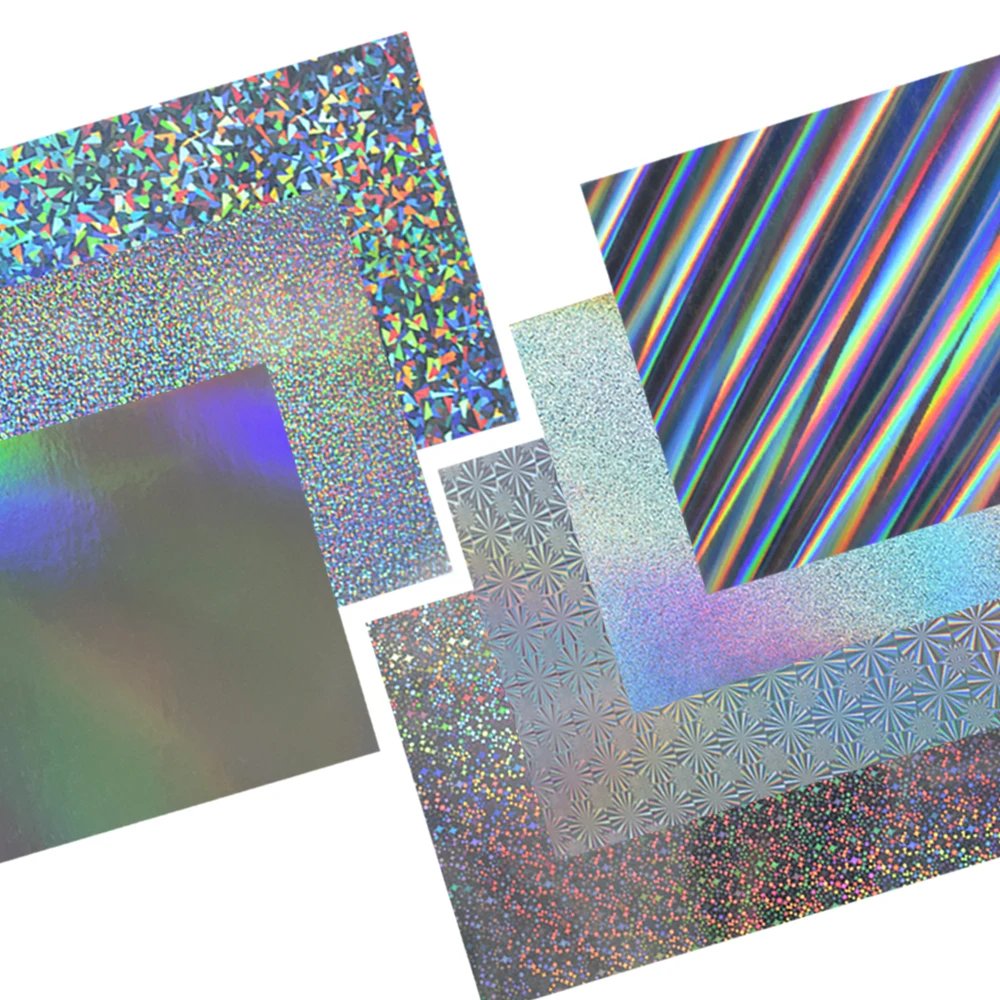 10 Sheets/Pack 250G Metallic Paper A4 PET Mirror Metallic Paper Gift Box Decor Laser Holographic Metallic Paper for Cake Topper