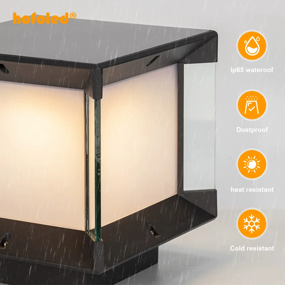 Mount Base Solar Post Lights Decorative Garden Led Outdoor Solar Panel Post Lights Gate Wall Post Sunlight Lamp