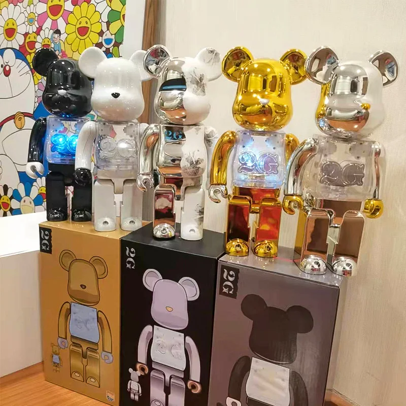 Bearbrick400 % буйный медведь строительные блоки для гостиной настольный ручной орнамент прилив игра фигурки из медвежьего кирпича
