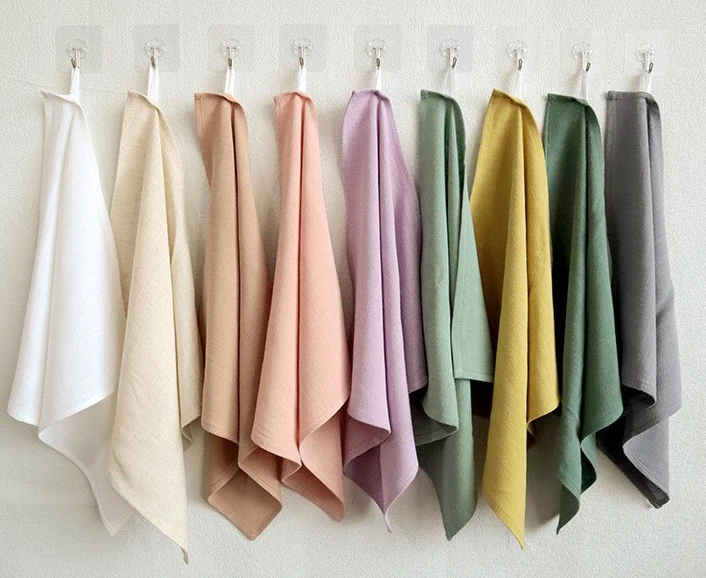 Wholesale Custom Printed 100% Cotton Marry Christmas Tea Towels Home Decorative Linen Napkins for Kitchen