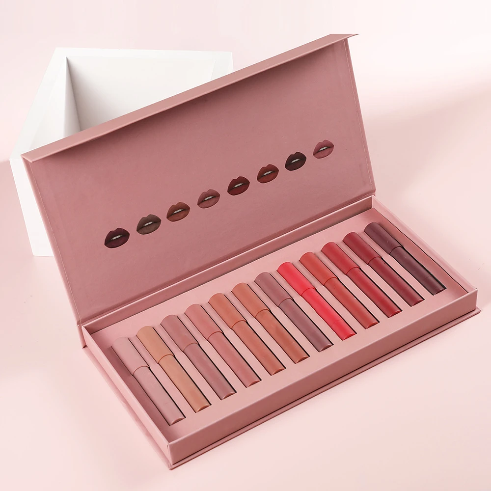 Private label can be customized Make-up 12 lipstick set matte mist female gift box vegetarian no