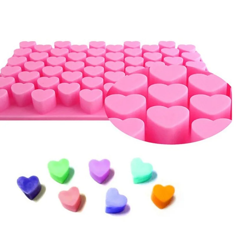 2024 Mini heart Shape 55 Cavity baking molds Silicone bakeware set for pet Chocolate Jello Gummy Candy silicone baking mold
