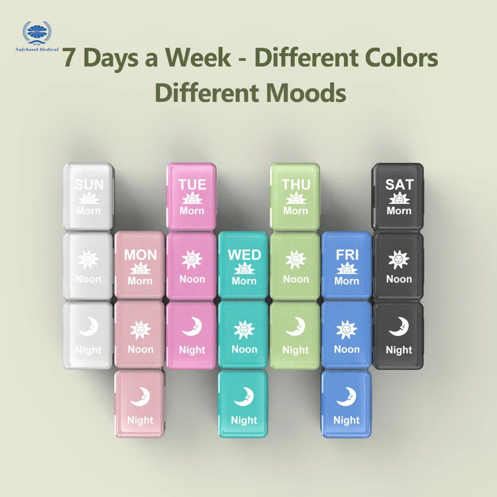 Portable large-capacity weekly storage box with customizable logo pill box