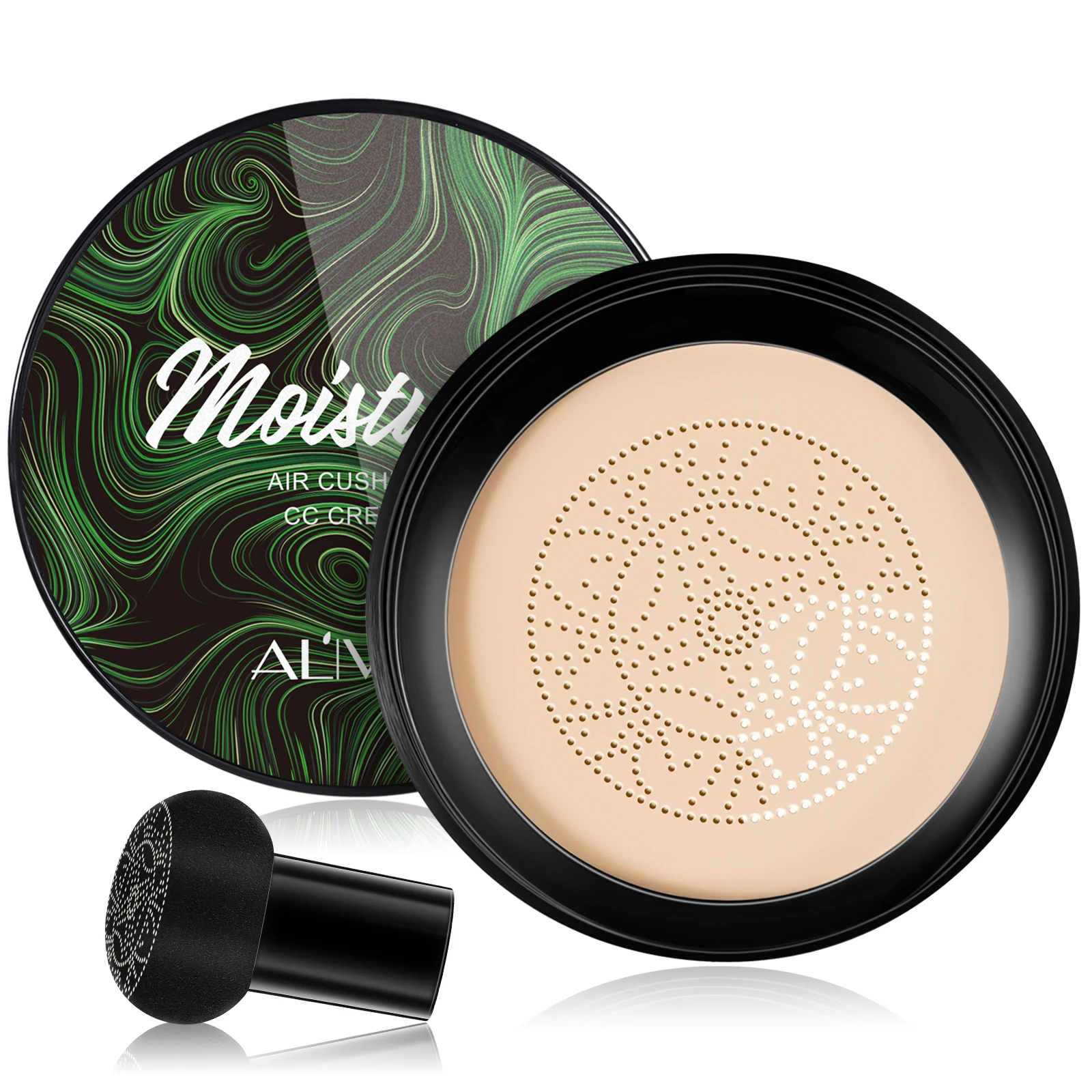 Aliver Ivory White Mushroom Head Air Cushion Cc Cream Stamp Air Cushion Foundation