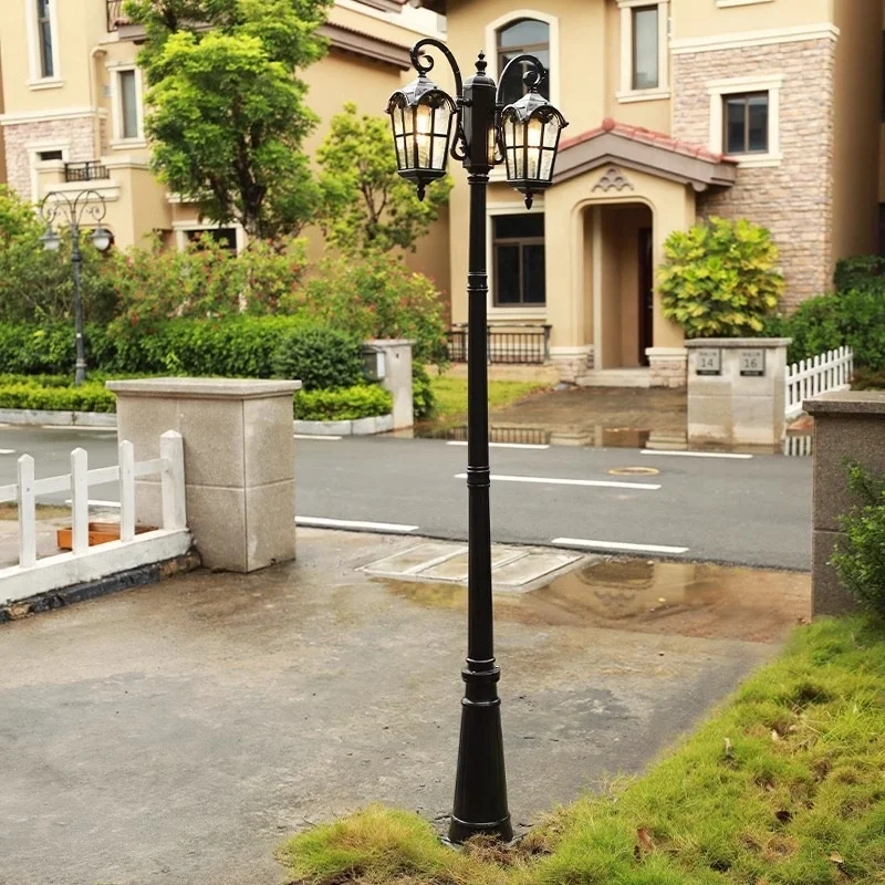 Ancient Roman double headed courtyard villa waterproof garden lamp community landscape garden outdoor lamp garden decoration