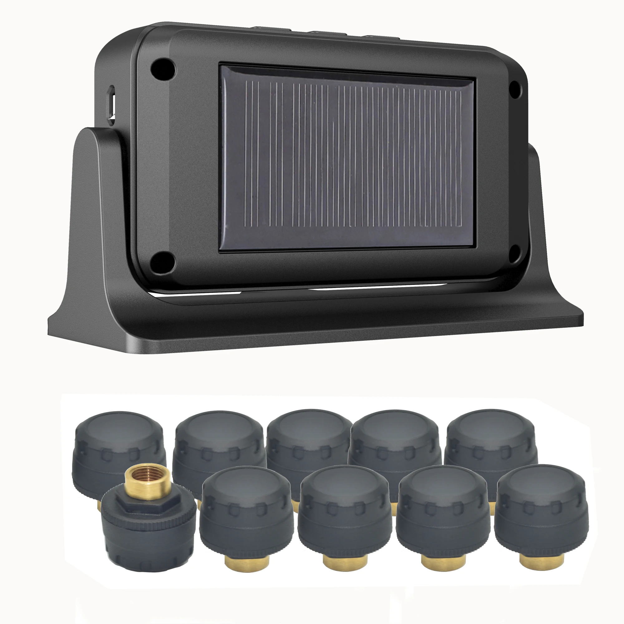 Factory high quality Outlet 10 Wheels Truck Trailer Bus Solar Wireless digital Tire Pressure Sensor system gauge Monitor tpms