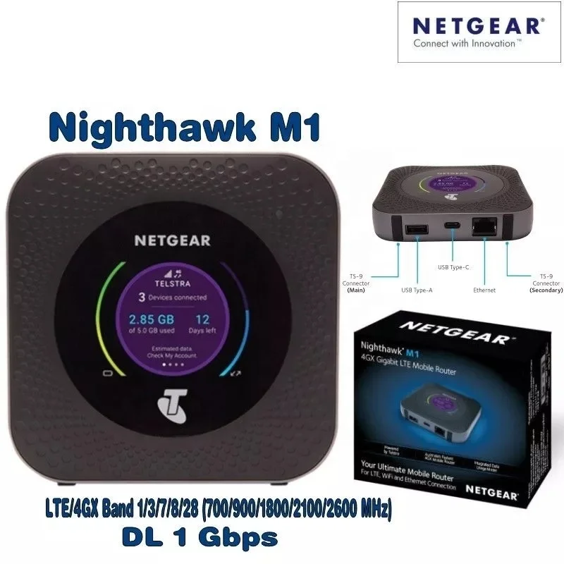  Разблокированный мобильный роутер Netgear M1 Nighthawk MR1100 4G Gigabit LTE Hotspot Cat16 WiFi роутеры поддержка Band
