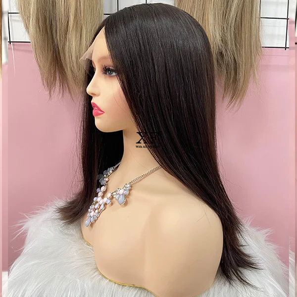 Natural Looking Full Hand Tied 100% Virgin Human Hair Medical Wigs Cancer Wigs With Comfortable Cap