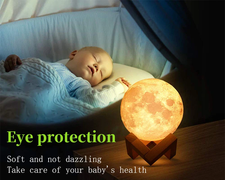 Festival PLA Led Night Light Table Light Remote Control 16 Colors 3D Moon Lamp Customized Big Floating For Christmas Gift Kids