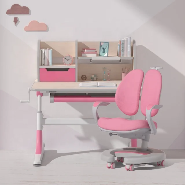 igrow ajustable  wooden kids study desk children study table and chair set