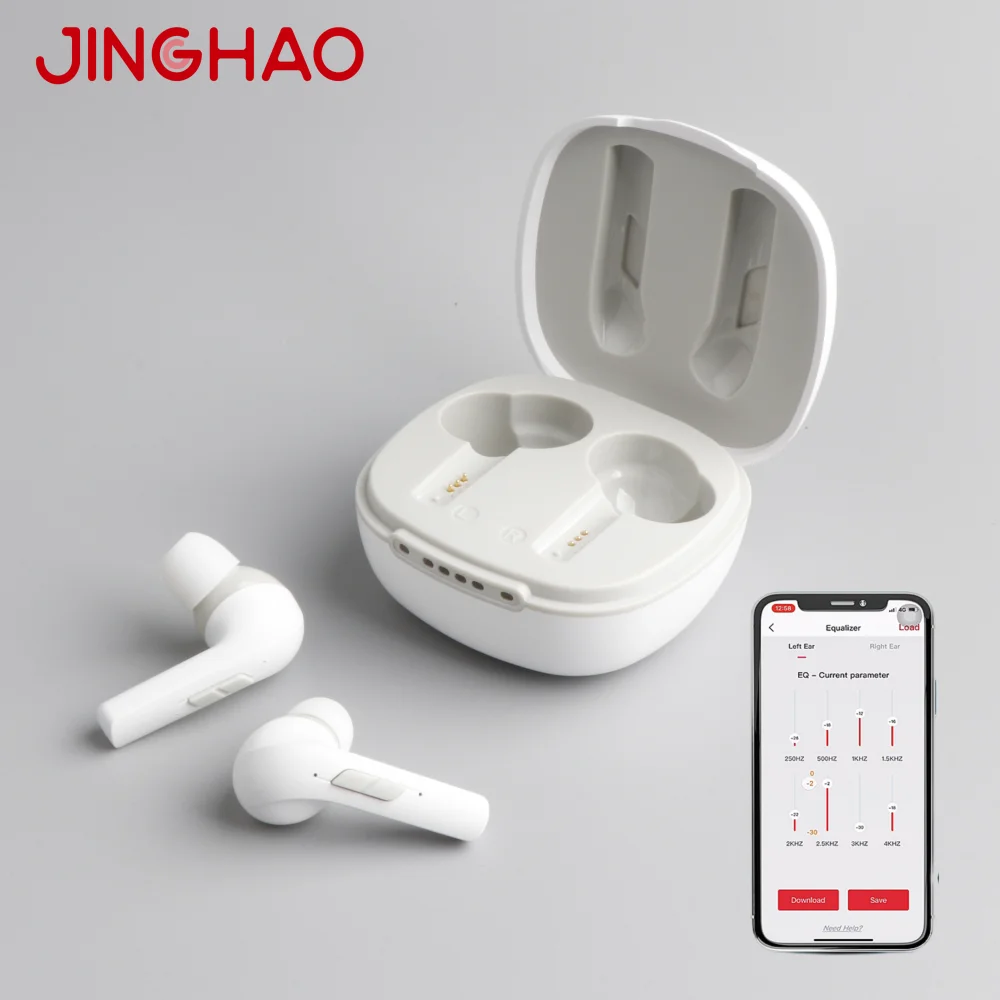Jinghao Binaural 2 in 1 Bluetooth OTC Hearing Amplifier Aids with APP Control for Seniors Adults In The Ear