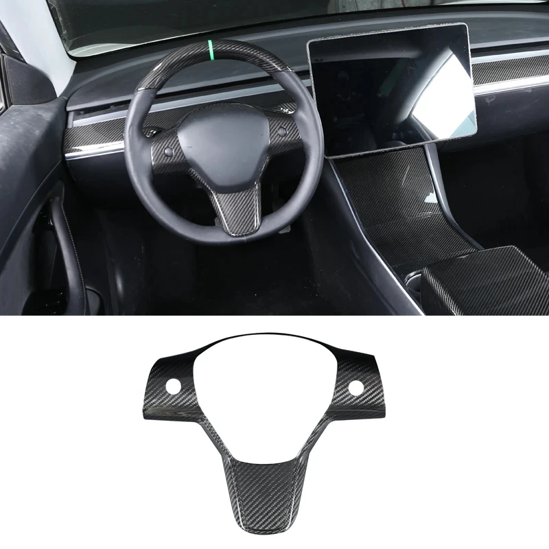 Для Tesla Model 3 настоящие комплекты интерьера из углеродного волокна Крышка центральной консоли модель Y Дверная панель отделка 2020 2021 2022