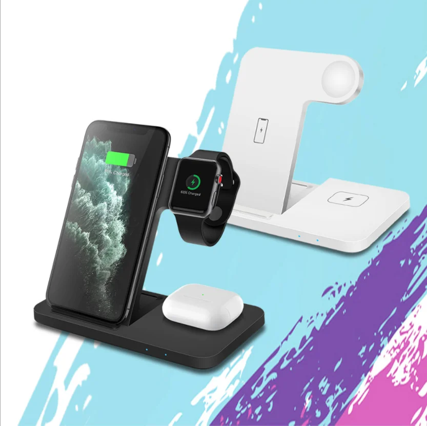 
Hot Trendy 15W Fast Wireless Charger 3 in 1 Wireless Charging for iphone iwatch for airpods 
