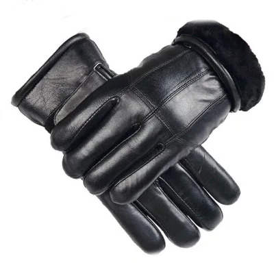 Sheepskin snow gloves cold weather winter gloves