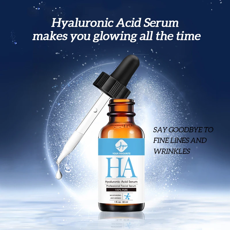 Private Label Hyaluronic Acid Serums Anti-Wrinkle Skin Care Face Revitalizer Liquid Hydration Hand Main Ingredient Aloe Vera OEM