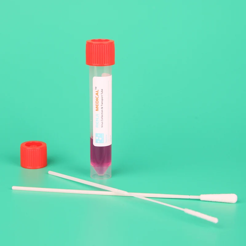 Medical Lab Consumable Ce 3Ml Vtm Kit Viral Transport Medium With 2 Swab Kit Virus Sample