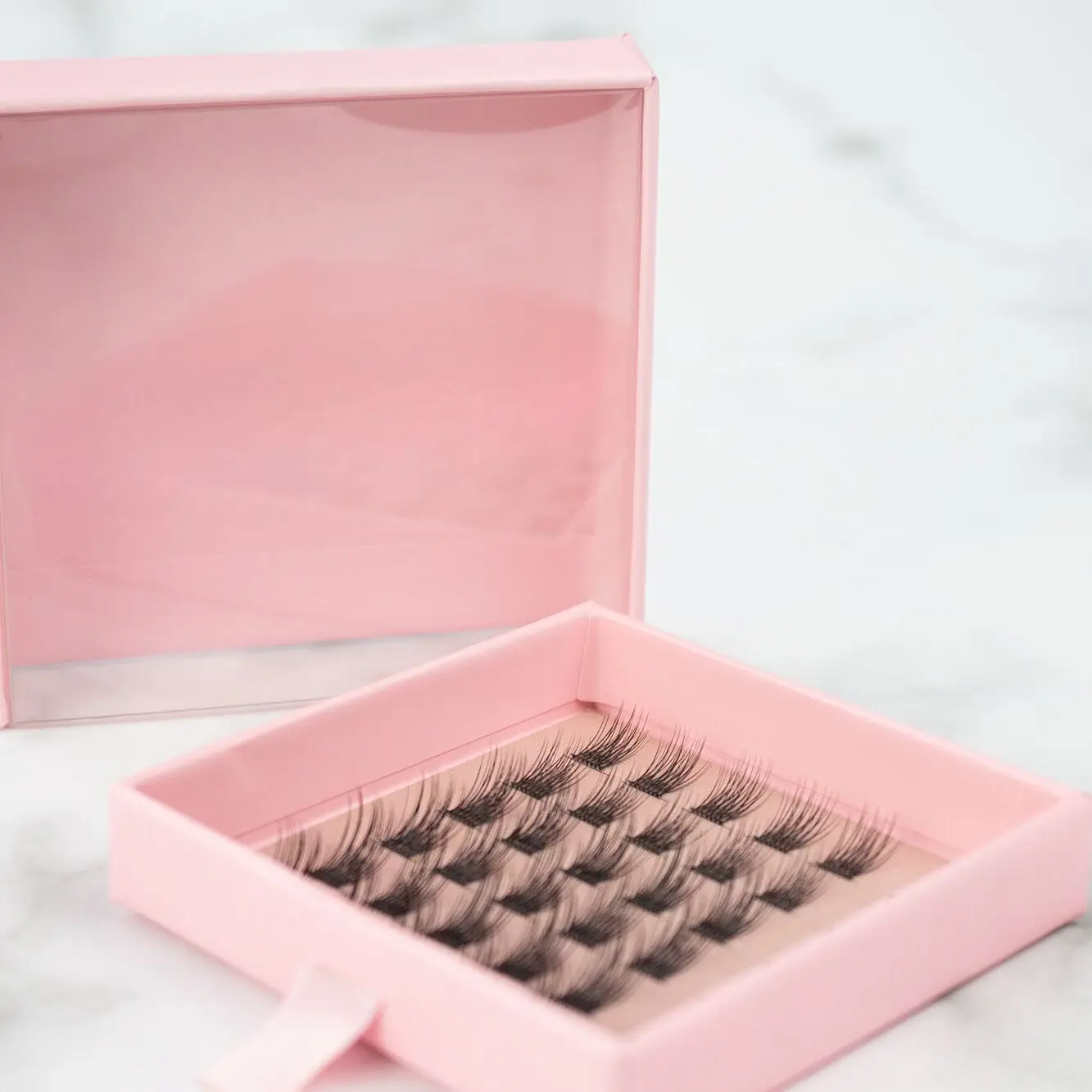 vegan pre bond lashes cluster kit wholesale  C D L curl press on lashes no glue hand made diy lash extension kit