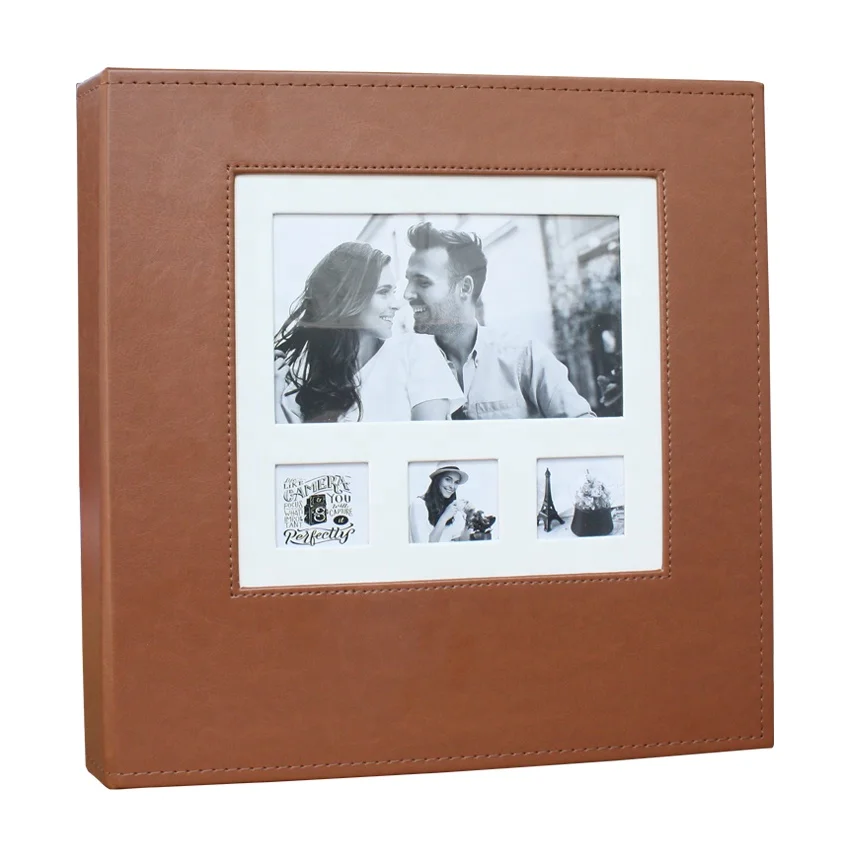 2020 Новое поступление, кожаный фотоальбом, самоклеящийся лист, сделай сам, семейный фотоальбом для скрапбукинга, 315*325 мм, окно, Обложка, альбом для фотографий