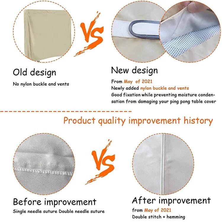 Universal Khaki Table Tennis Table Cover Sokingcover 600D Waterproof Oxford Cloth Pool Billiard Table Customized 1/2 Rod Box