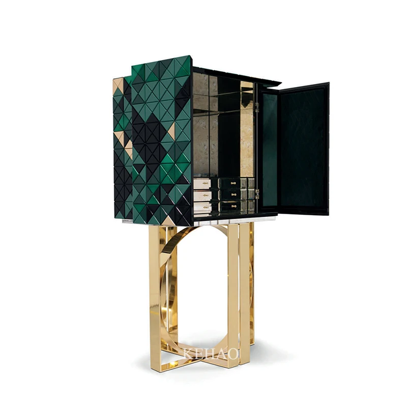italy royal design modern furniture green mosaic wine cabinets for home light luxury wine cabinet living room