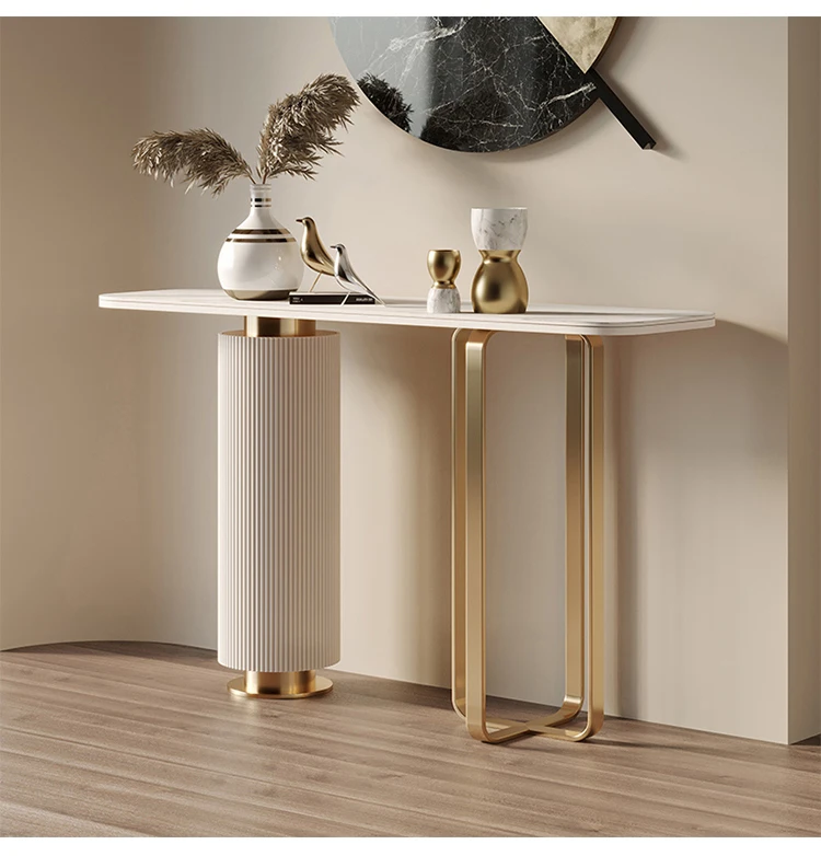 Modern minimalist light luxury marble porch cabinet entrance sideboard side view deck