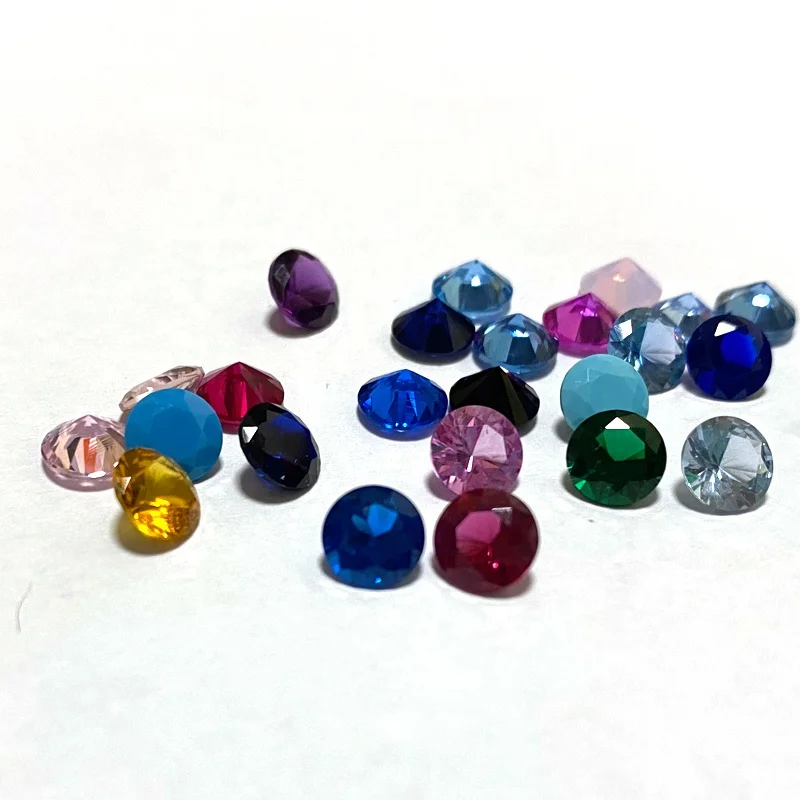 Manufacturer price Artificial 3A multicolor nano 2*4mm-10*12mm synthetic Oval shape loose gemstone for silver jewelry