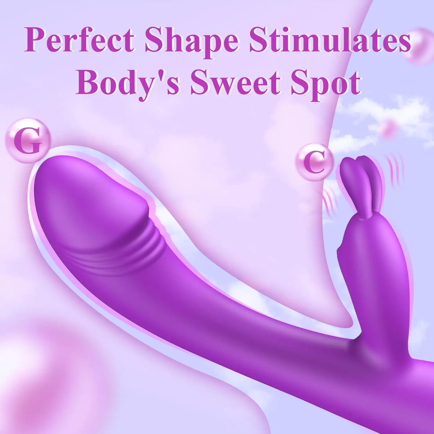 Women Sex Toys Rabbit Women G Spot Vibrating Dildo Clitoral Nipple Stimulation with 9 Vibration Modes Waterproof Quiet Personal