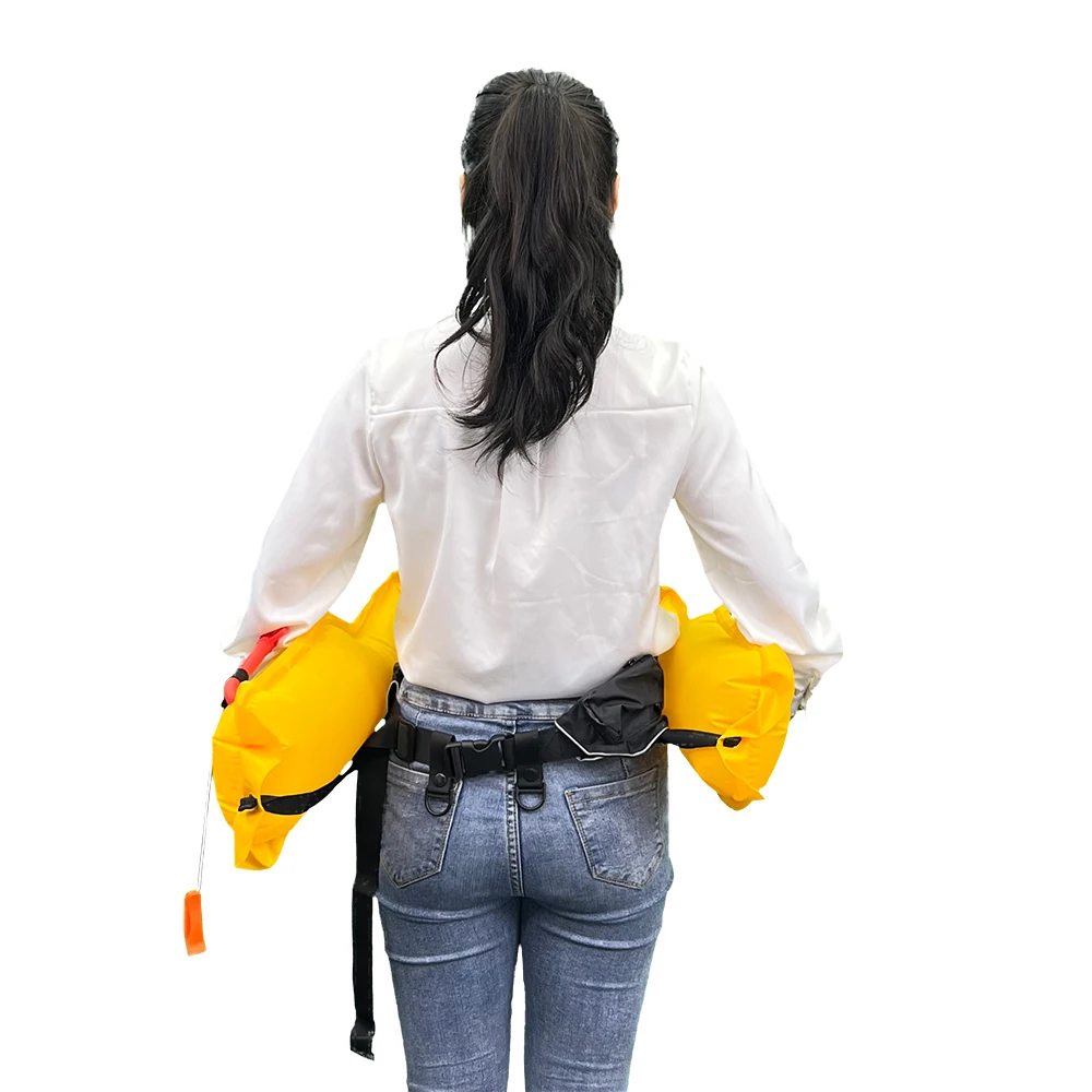 Eyson Hot Sale Custom Colors 24G Co2 110N Cylinder Solas Rescue Adults Buttoned Inflatable Pfd Life Vest Jacket For Surfing Sale