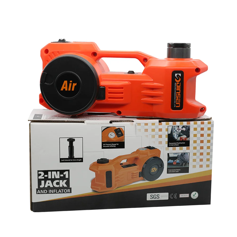 Dinsen 3 Ton Electric Hydraulic floor Jack / lift (6600 LBS)+ Tyre inflator 2 in 1 DSJA370 12V ANSI