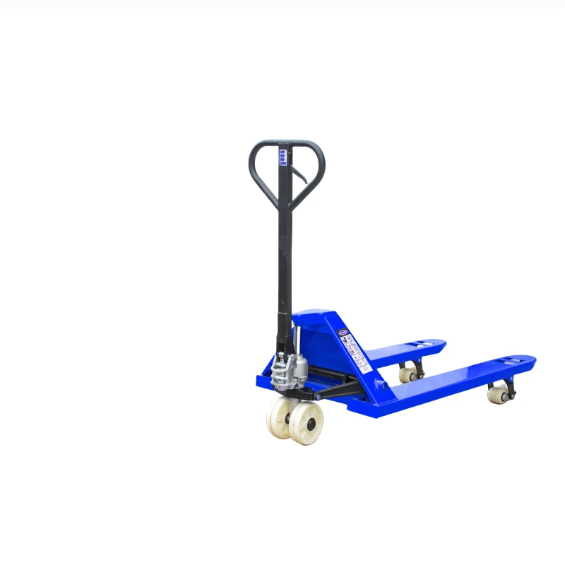 2024 NEW  factory direct sales 2 tons manual powered pallet truck scale steel super long mechanical forklift truck for sale