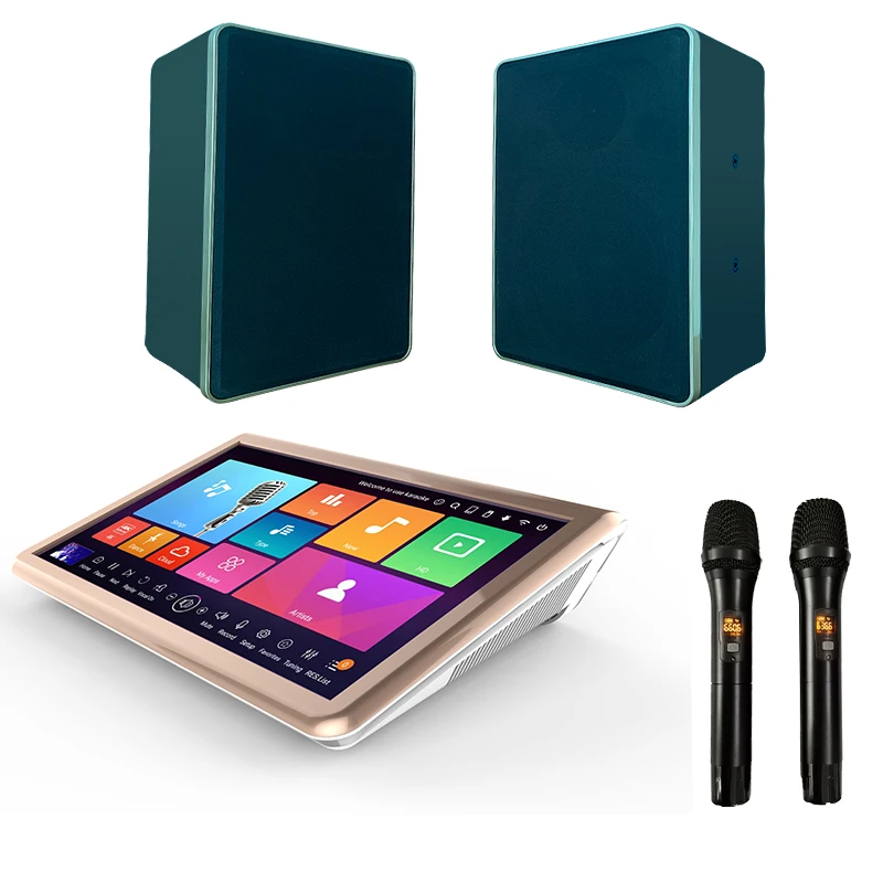 karaoke jukebox built-in amplifier with uhf wireless microphone and speaker