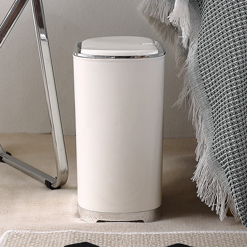 Modern Eco-friendly Plastic Trash Bin Round Shape Garbage Can Indoor Waste Bin Simple Trash Containers
