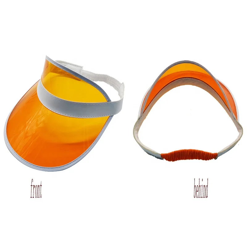 Summer Sun Hats Lighter Green Plastic Visor Cap Promotional Plastic With Transparent Visor