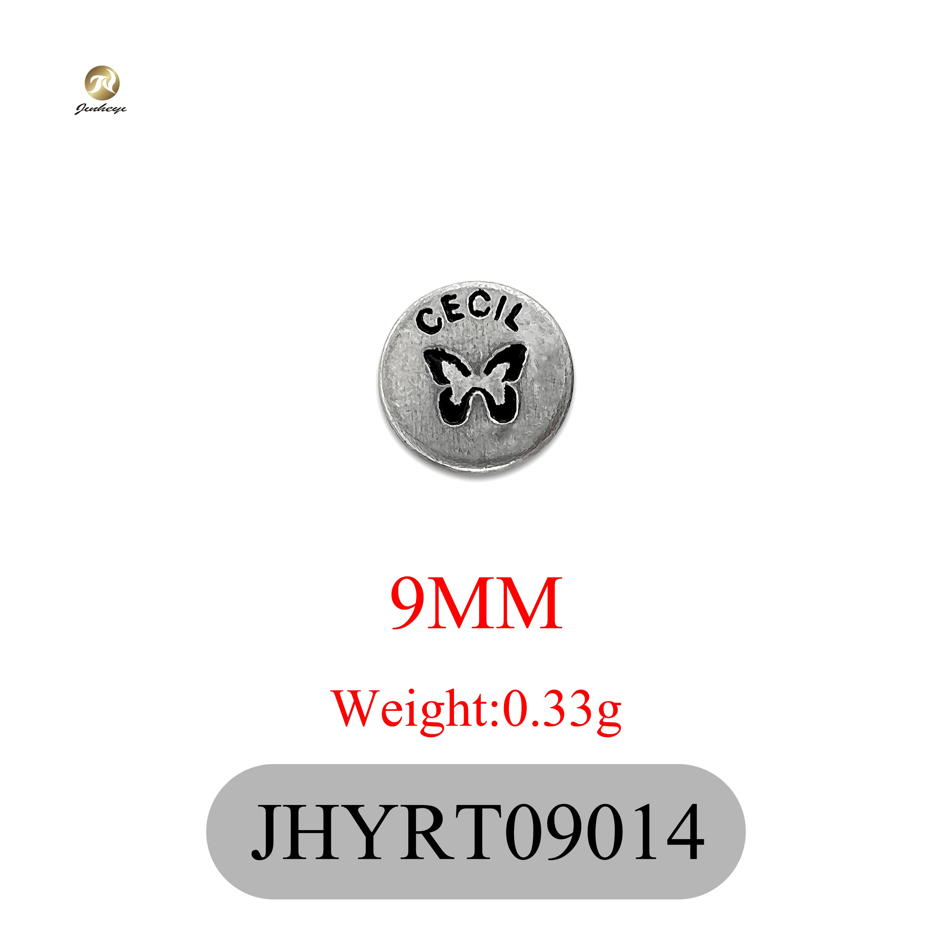 Fashion Custom Design Metal Rivet Round Butterfly Engraved Logo Metal Rivet