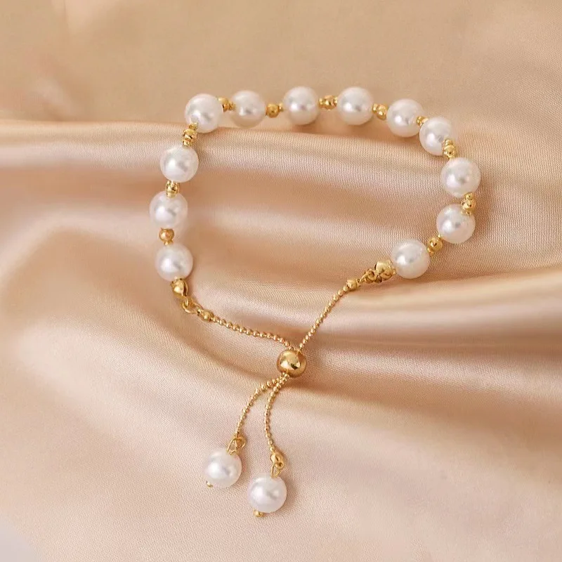 New versatile Pearl And Gold Bracelet Instagram Style Niche Design Beads For Bracelets Fashion Adjustable Jewelry
