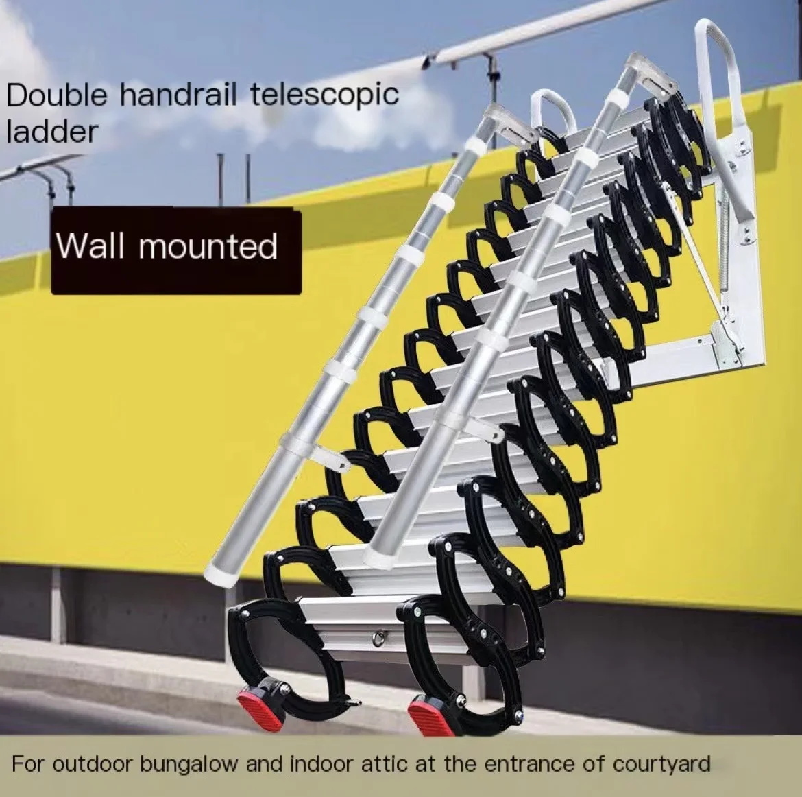 Manufacturer Low Price Steel Wall Mounted Modern Folding Retractable Loft Ladder