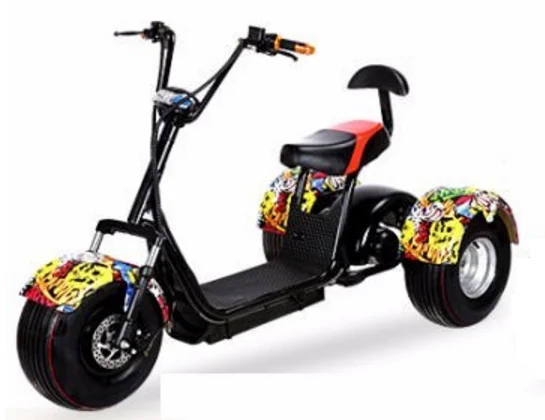 Can be customized 45km/h three wheels 12inch Citycoco 1500w Touring Scooter Moto Electric Chopper Motorcycle