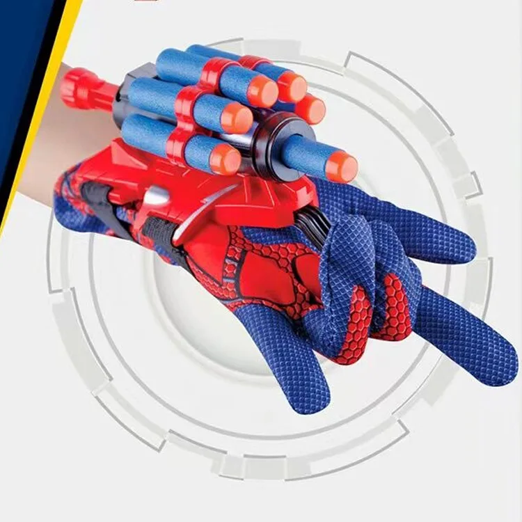 hot selling EVA air Soft Bullet Spider Web Shooters Toy Spider Anime Safety Wrist Laucher role-play
