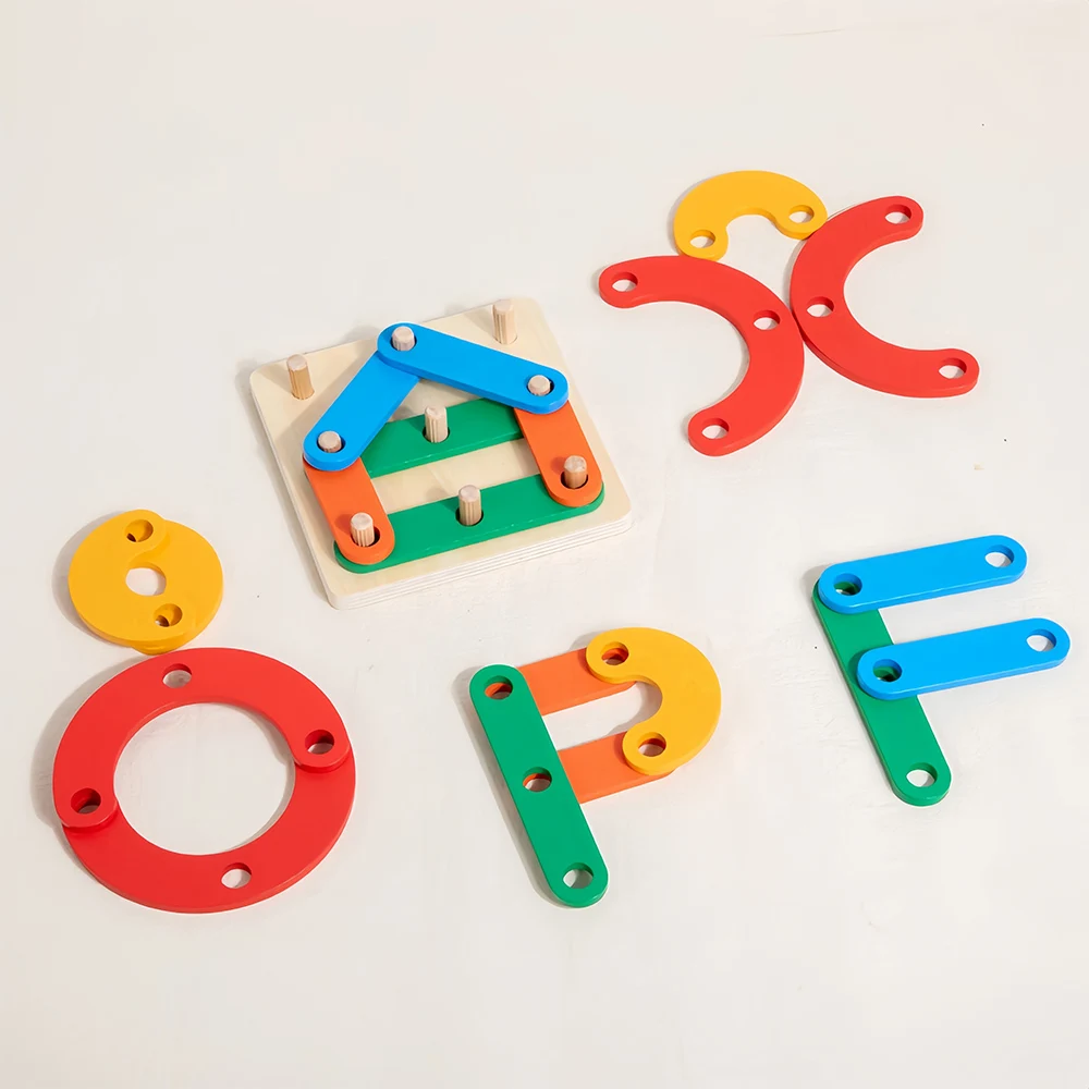 Factory Kids Creative Geometry Puzzles Board 2 In 1 Montessori Tictactoe Toys Children Educational Wooden Jigsaw Puzzles Toys