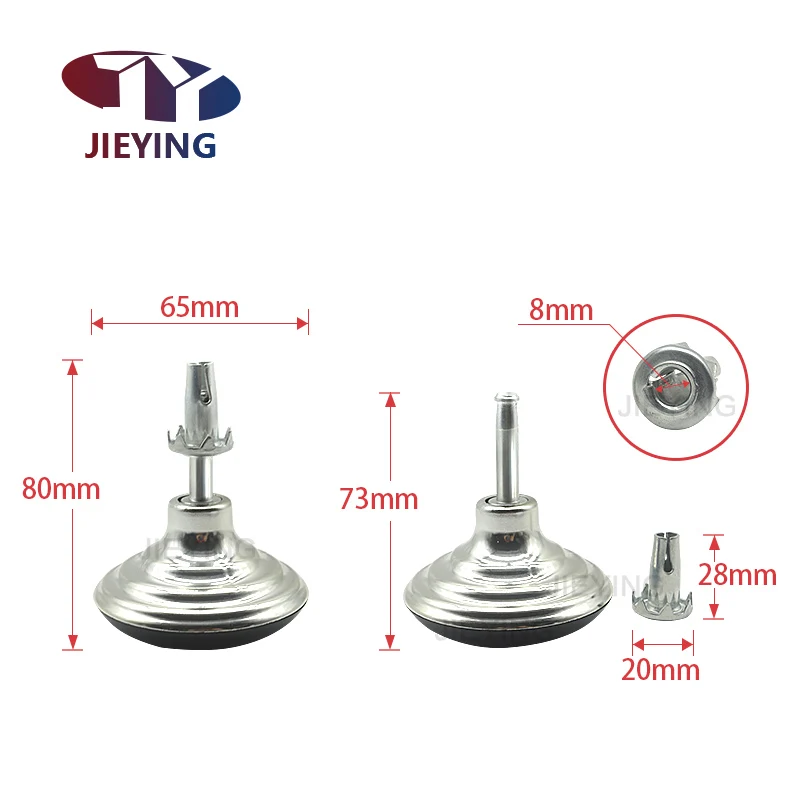 Jieying Increase Rod Chrome Bright Abs Plastic Carpet Wheel Support Sofa Leg Bed Caster Furniture Foot Pad