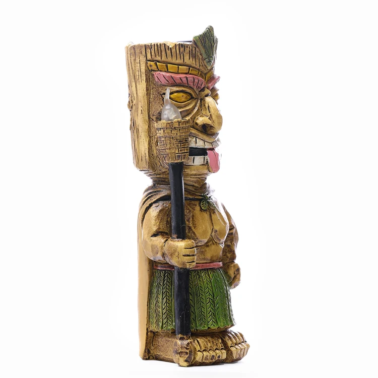 Уличный декоративный светодиодный садовый светильник на солнечной батарее Tiki Guard декоративные поделки садовая скульптура лампа для газона двора