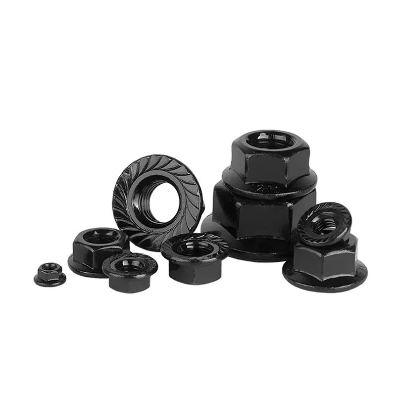 Factory wholesale DIN6923 M3 M4 M5 M6 M8 M10 M12 galvanized carbon steel/stainless steel hexagonal locking serrated flange nut