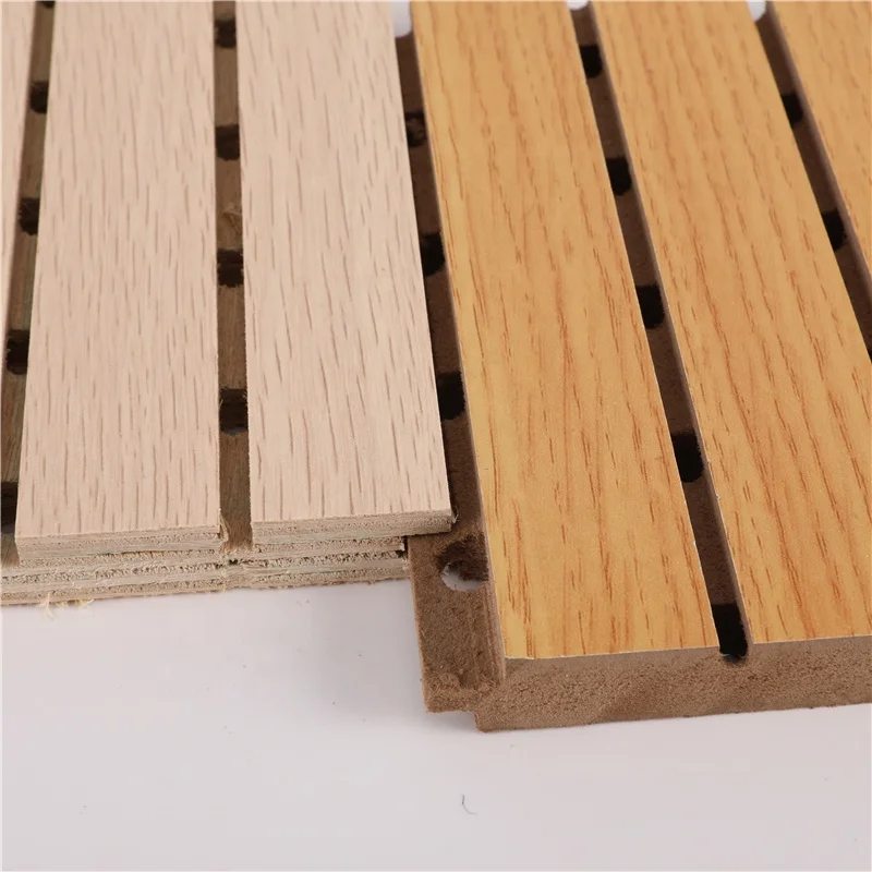 MDF Base Wood Veneer Functional Material Acoustic Panel for Sound Absorbing